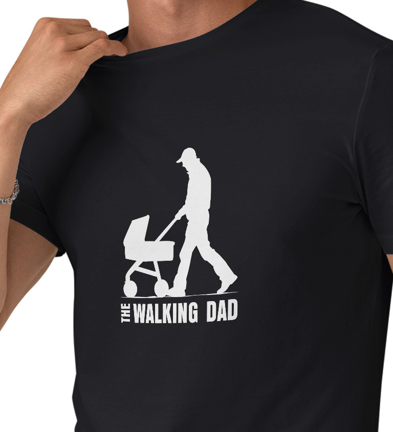 Pánské černé tričko – The walking dad