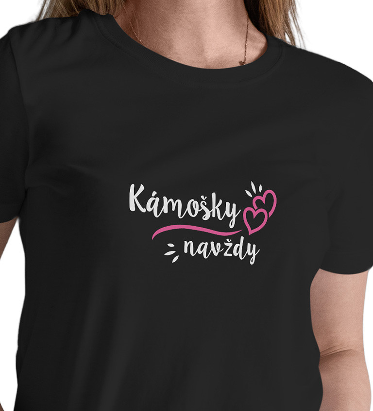Dámské černé tričko – Kámošky navždy