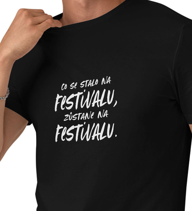 Pánské černé tričko – Co se stane na festivalu