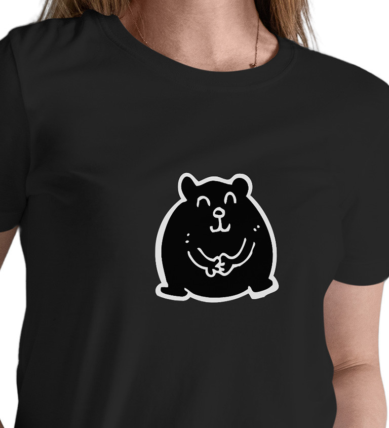 Dámské černé tričko – Křeček