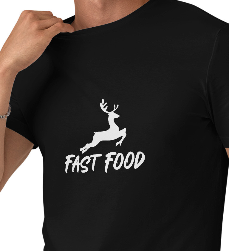 Pánské černé tričko – Fast food