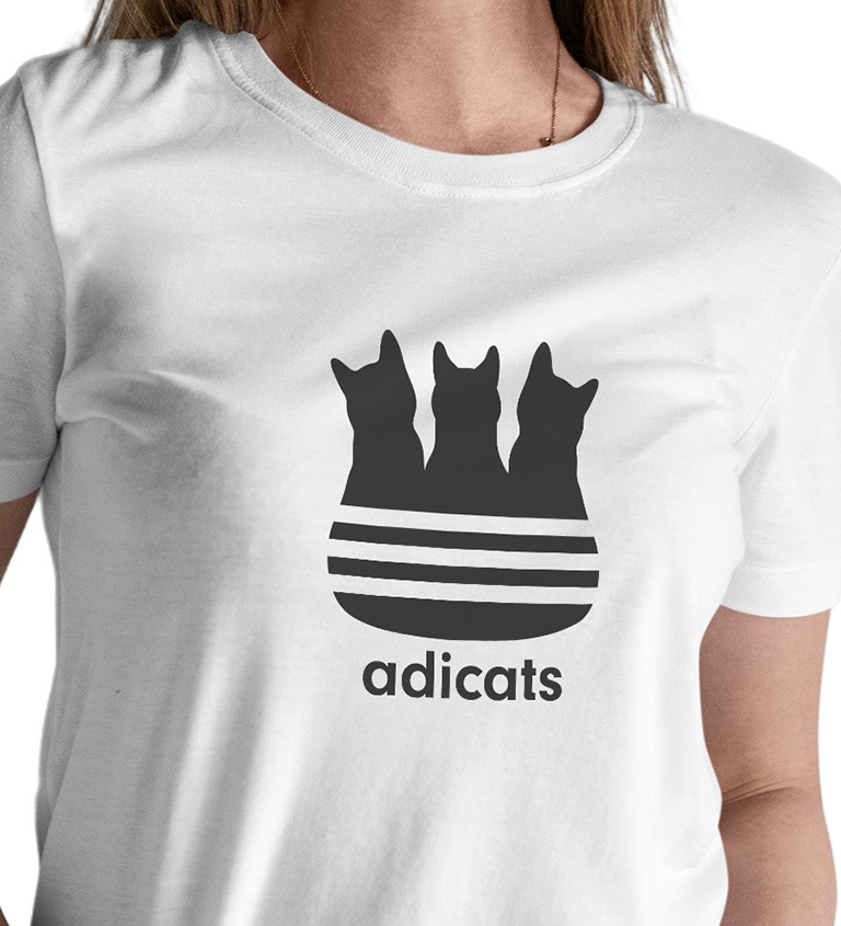 Dámské bílé tričko – Adicats