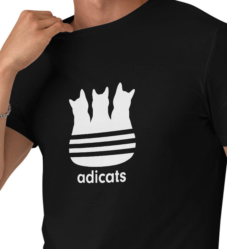 Pánské černé tričko – Adicats