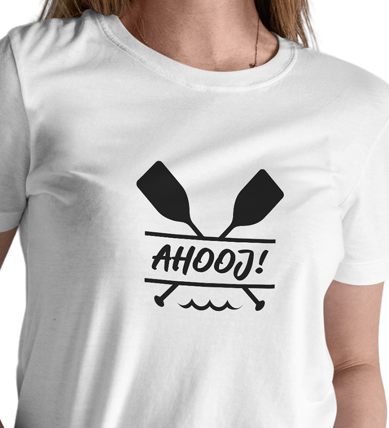 Dámské bílé tričko – Ahoj