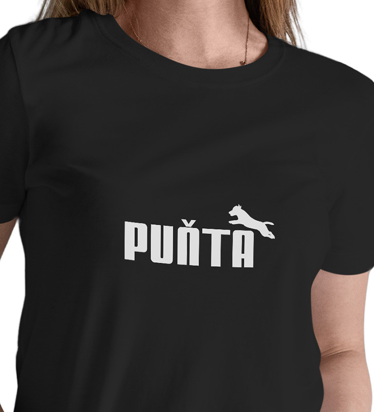 Dámské černé tričko – Puňťa