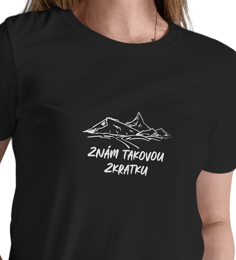 Dámské černé tričko – Znám takovou zkratku