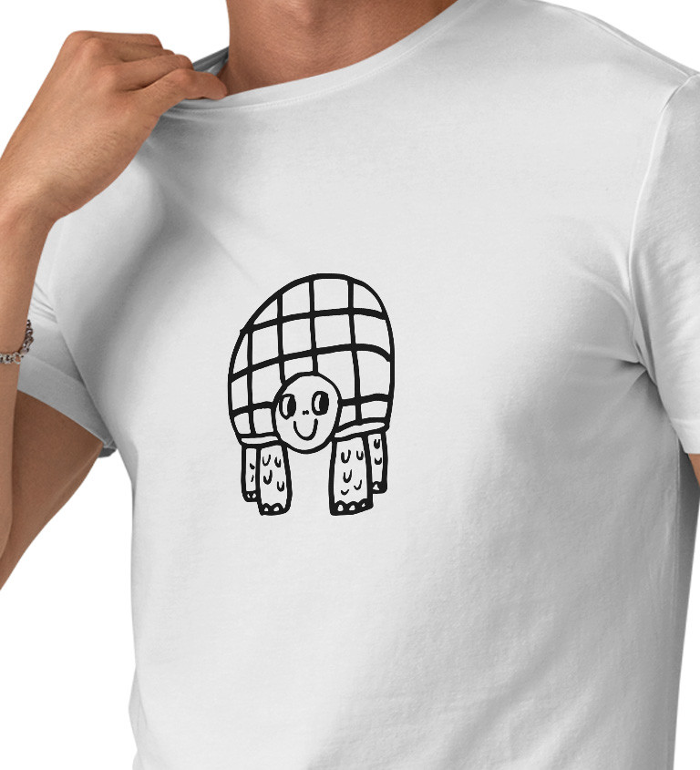 Pánské bílé tričko – Želva