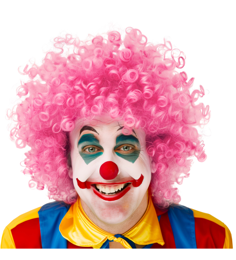 Pánská paruka Afro růžová