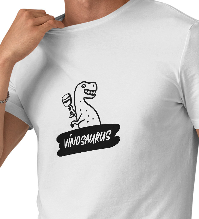 Pánské bílé tričko – Vínosaurus