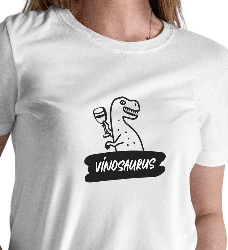 Dámské bílé tričko – Vinosaurus