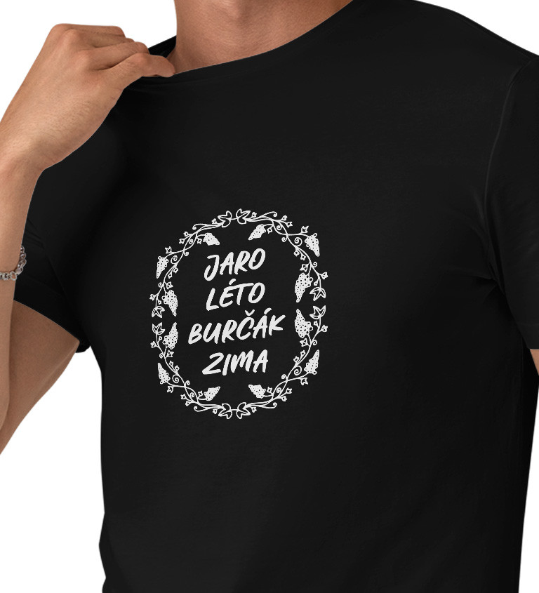 Pánské černé tričko – Jaro, léto, burčák, zima