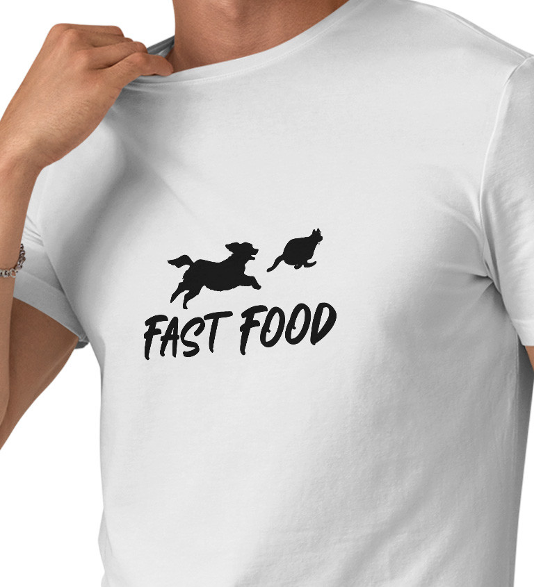 Pánské bílé tričko – Fast food