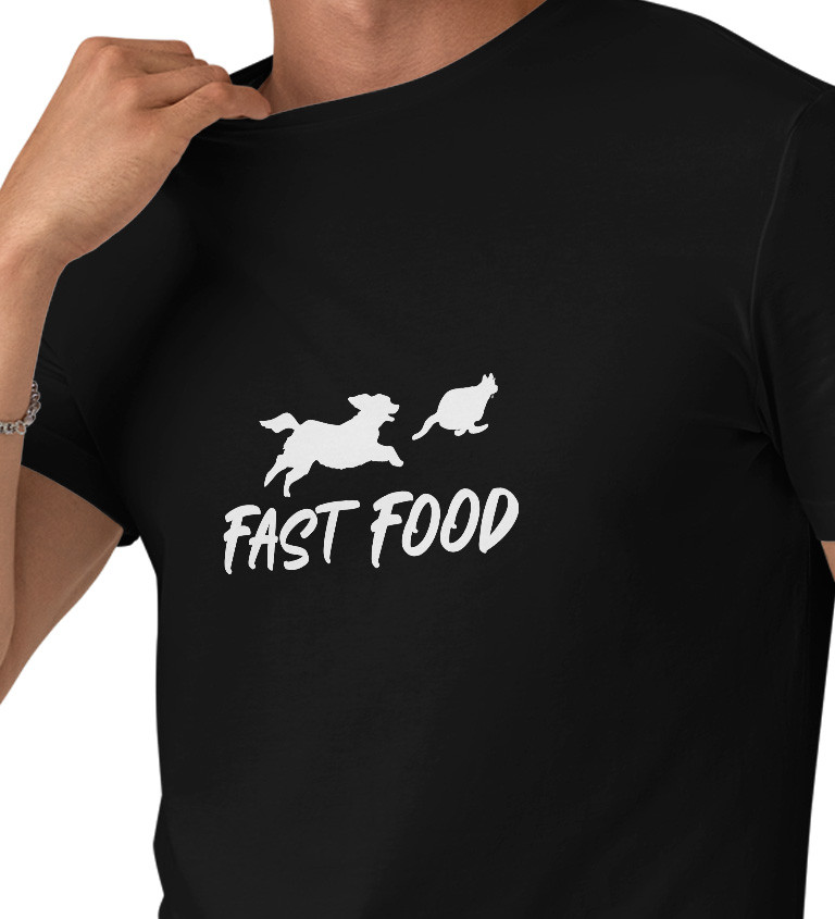 Pánské černé tričko – Fast food