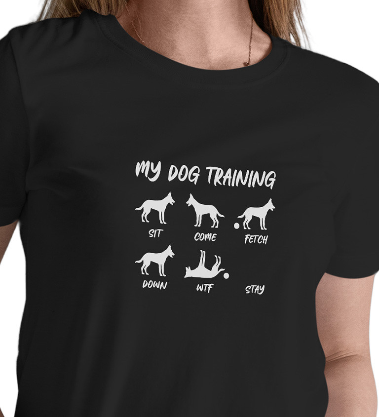 Dámské černé tričko – My dog training
