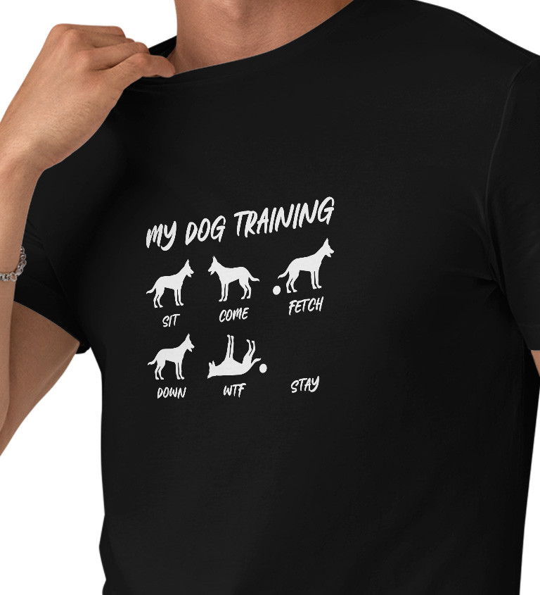 Pánské černé tričko – My dog training
