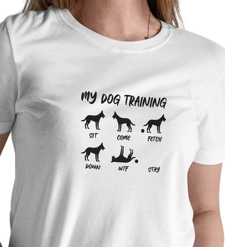 Dámské bílé tričko – My dog training