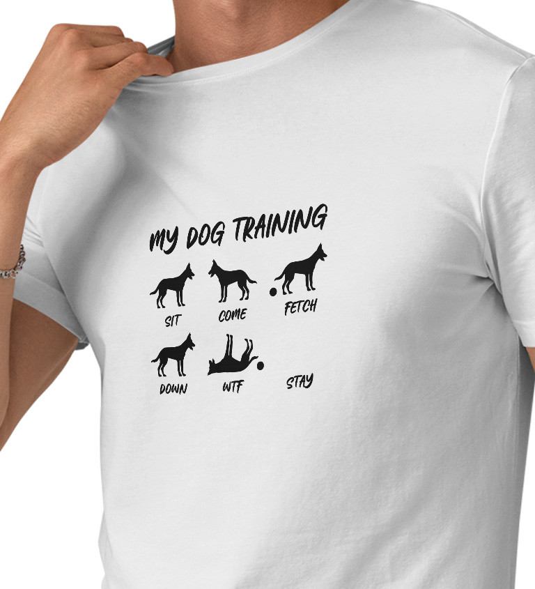Pánské bílé tričko – My dog training