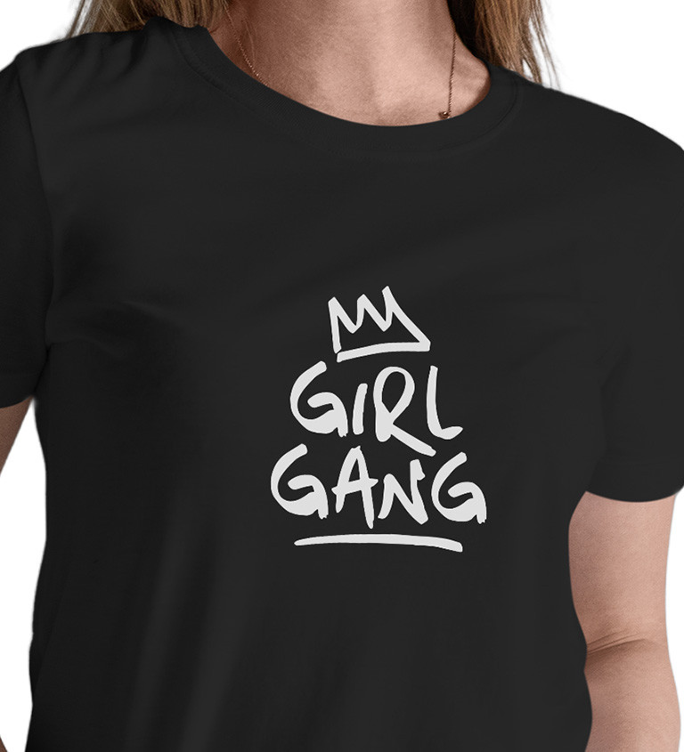 Dámské černé tričko – Girl gang