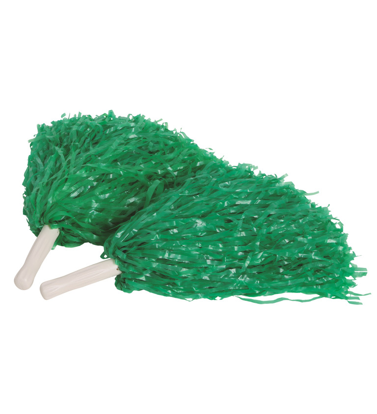 Zelené karnevalové pom-pomy