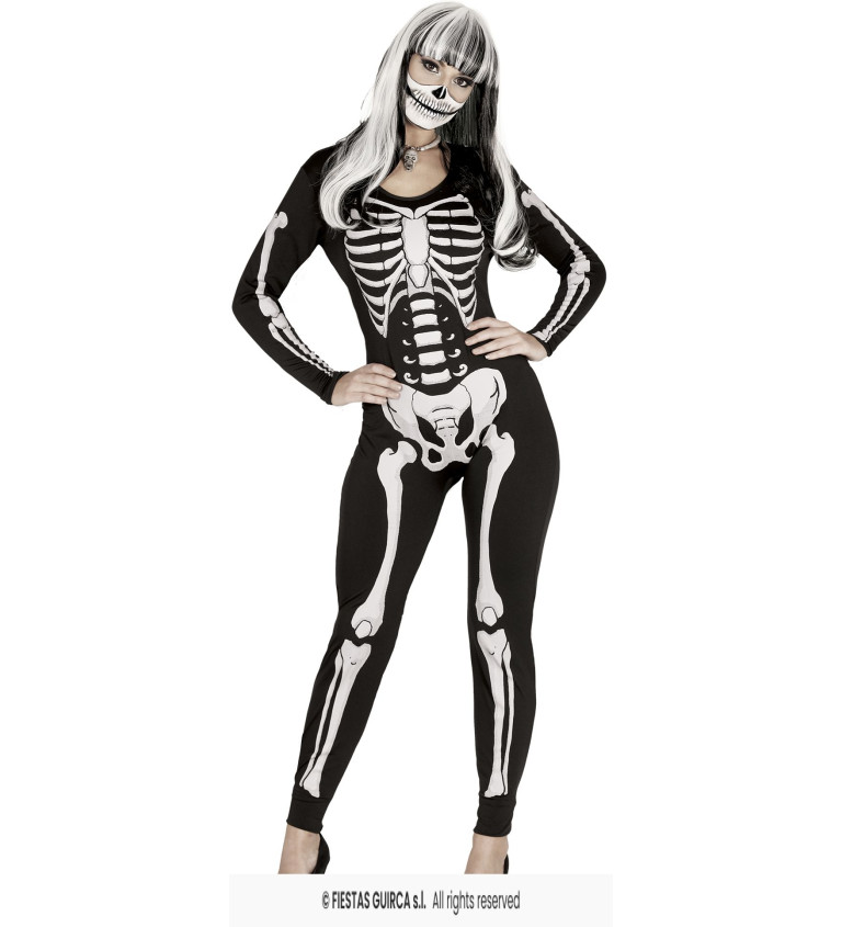 Dámský kostým Halloweenská kostra