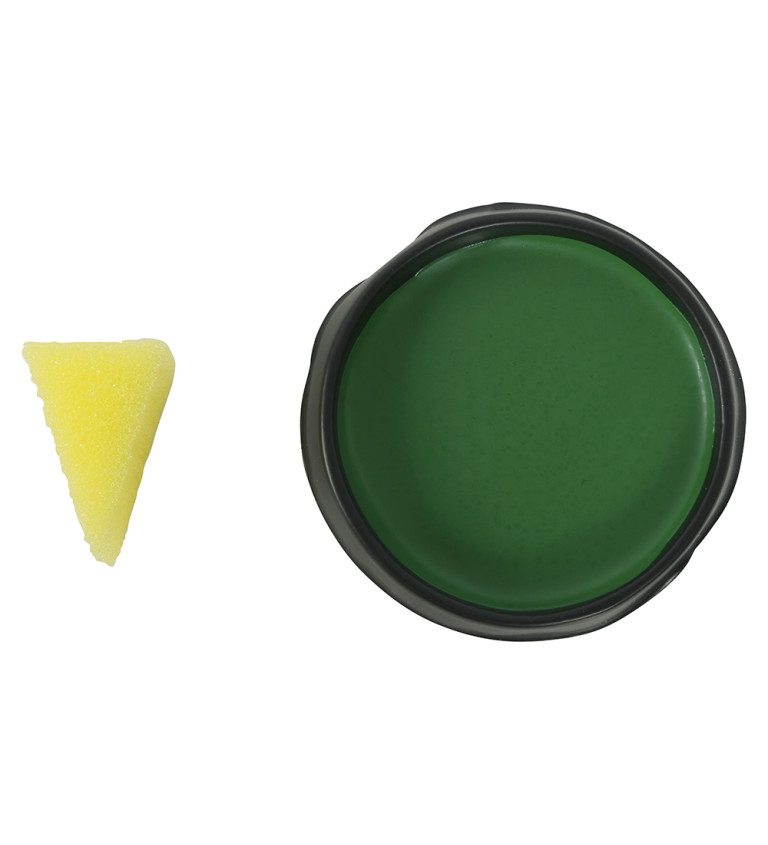 Tmavě zelený karnevalový make-up s aplikátorem