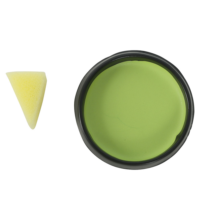 Světle zelený karnevalový make-up s aplikátorem