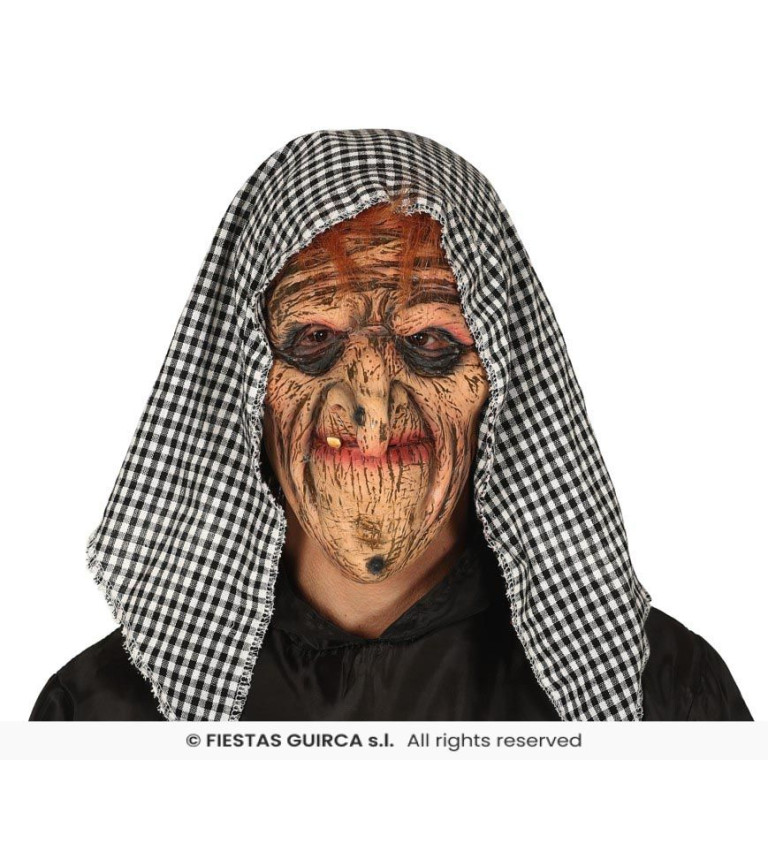 Děsivá latexová maska čarodějnice