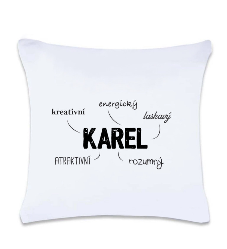 Polštář s potiskem Karel