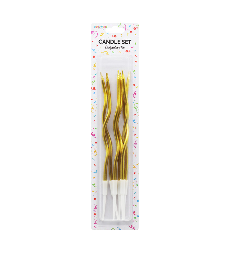 Zlaté spirálové narozeninové svíčky