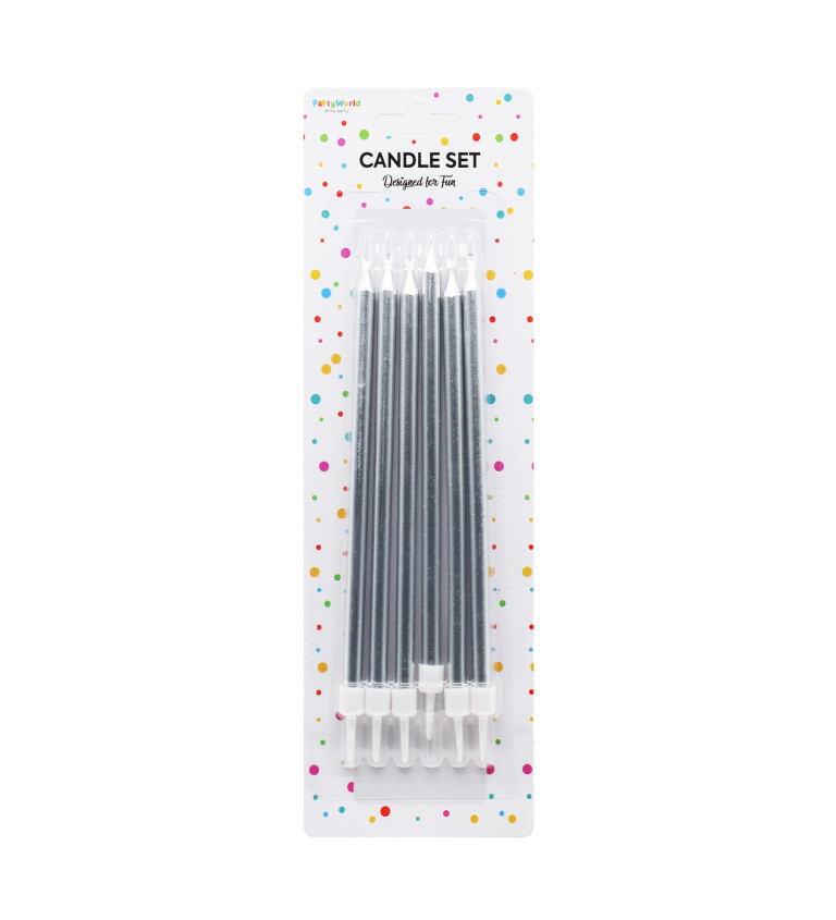 Stříbrné narozeninové svíčky