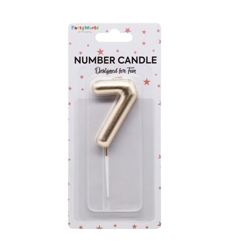 Rose gold dortová svíčka číslo 7