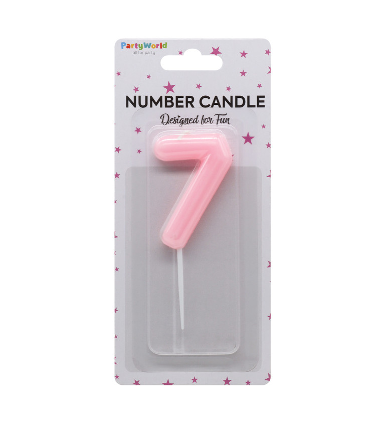 Narozeninová svíčka číslo 7 – růžová