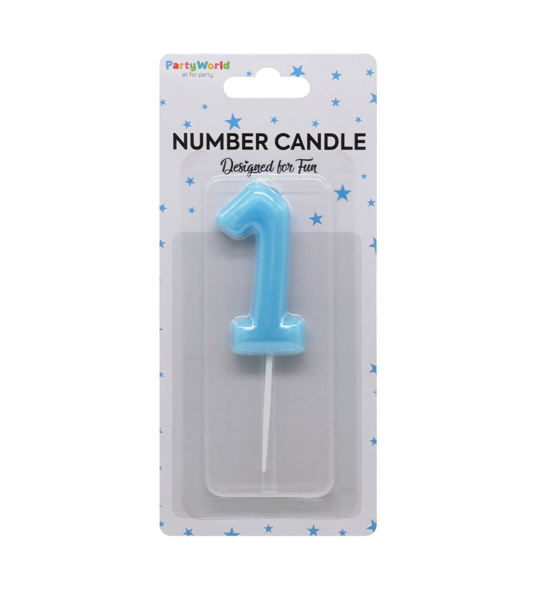 Narozeninová svíčka číslo 1 – modrá