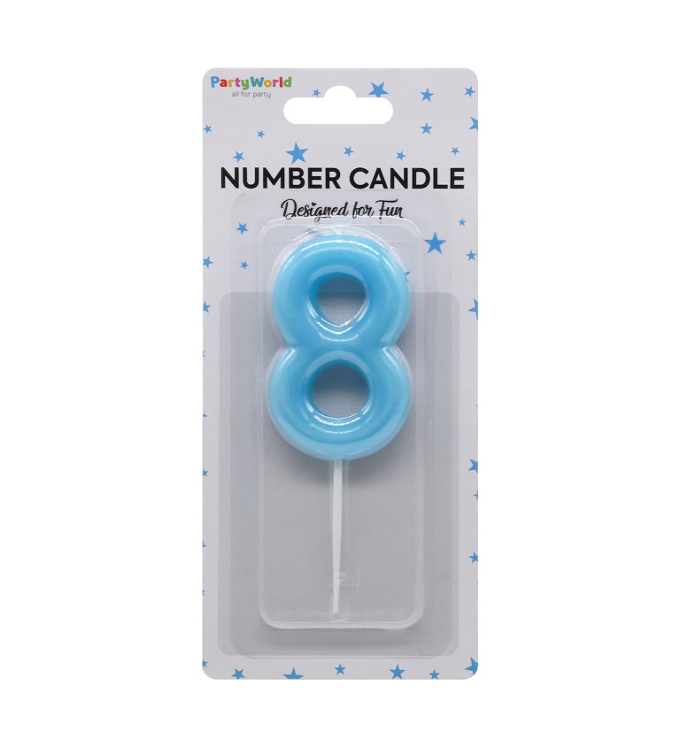 Narozeninová svíčka číslo 8 – modrá