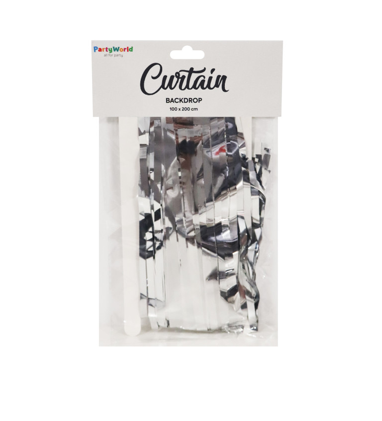 Párty fóliový závěs stříbrný