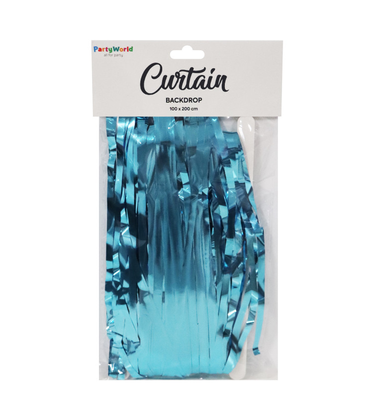 Párty fóliový závěs světle modrý