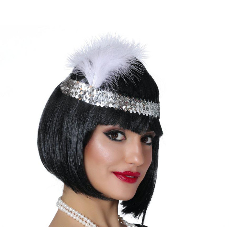 Stříbrná čelenka ve stylu charleston