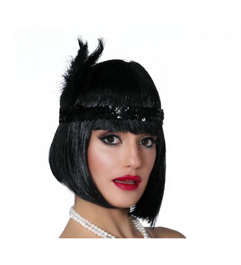 Černá čelenka ve stylu charleston