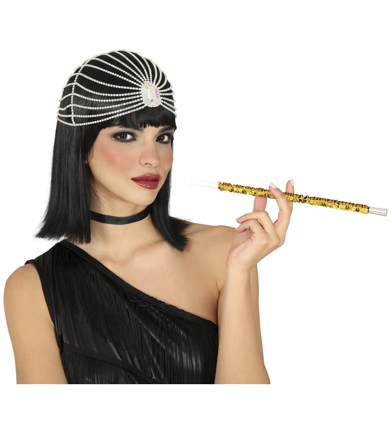 Elegantní zlatý držák na cigarety ve stylu 20. let