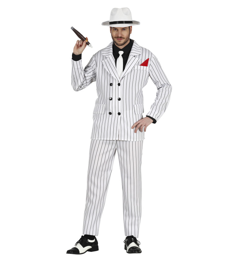 Kostým pro pány – gangster bílý