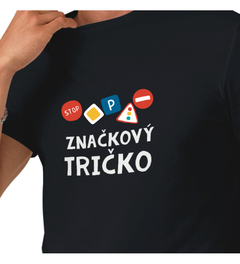 Pánské triko černé - Značkový tričko