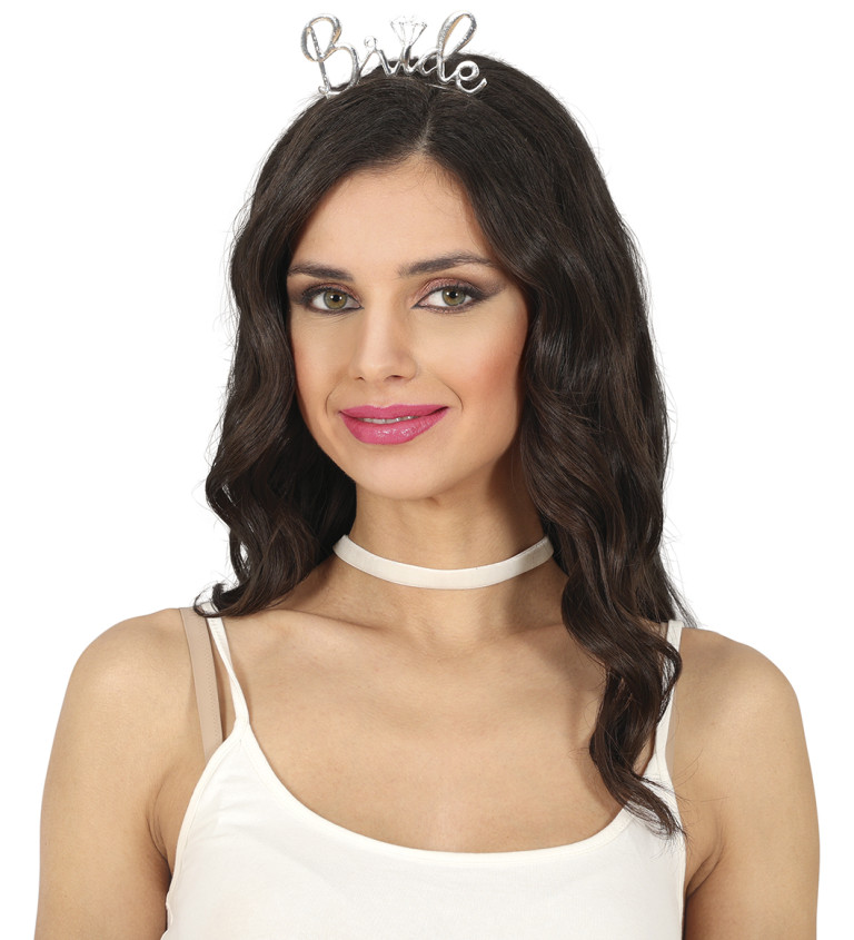 Stříbrná čelenka Bride pro nevěstu