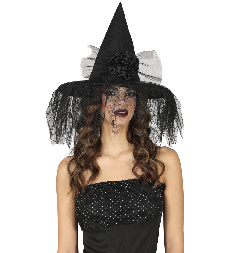 Tajemný čarodějnický klobouk se závojem