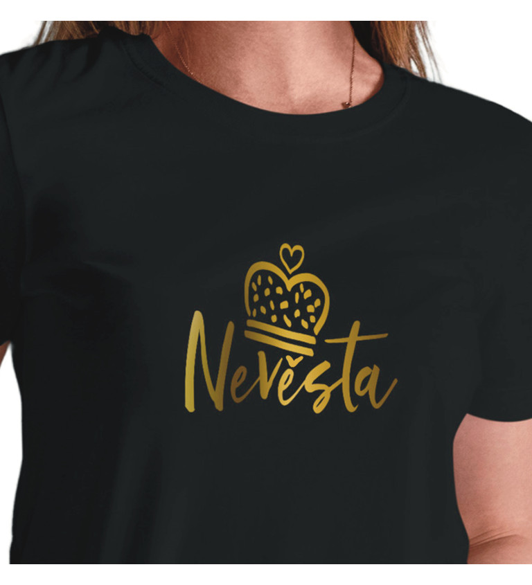 Dámské černé tričko – Nevěsta koruna