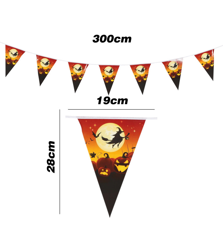 Magická vlaječková girlanda čarodějnic