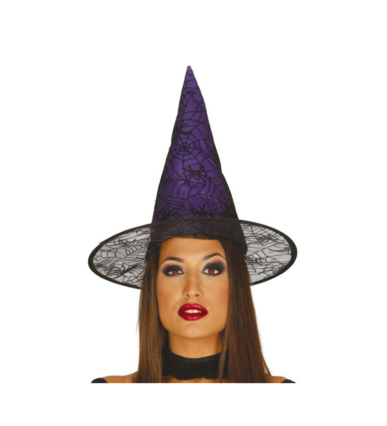 Stylový fialový klobouk čarodějky