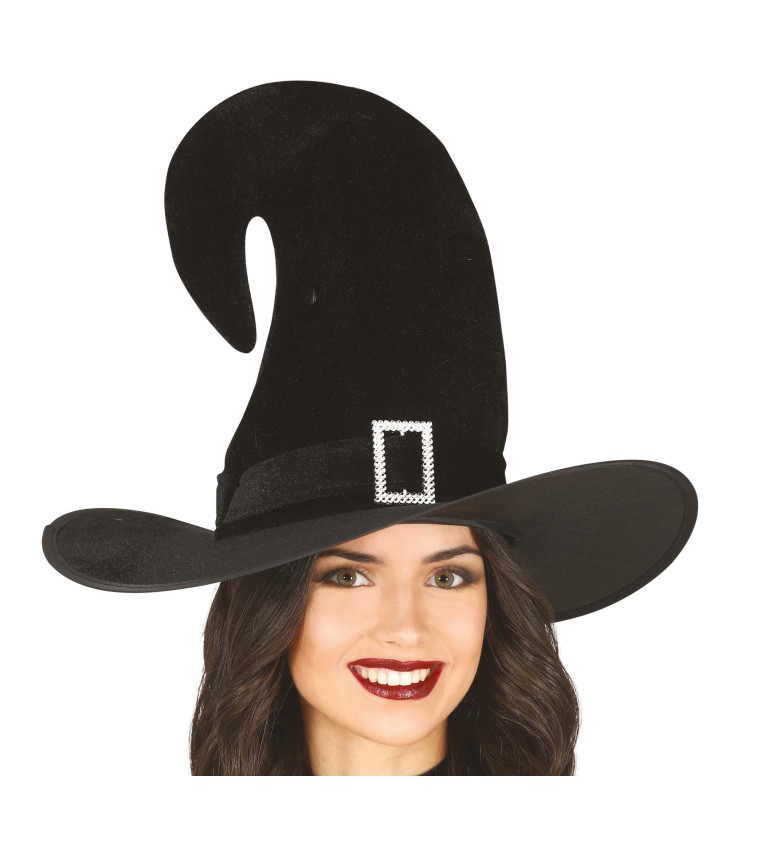 Stylový sametový klobouk čarodějky