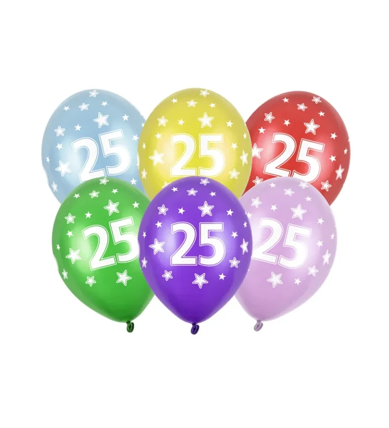 Latexové balónky číslo 25 - 6 ks