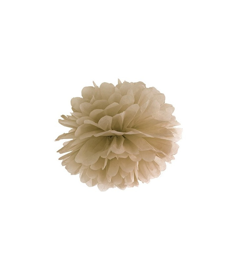 Dekorační pompom - béžový 1ks