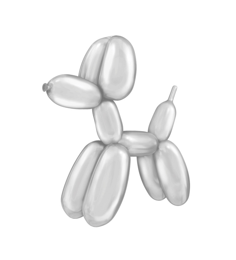 Balónky na modelování – stříbrné